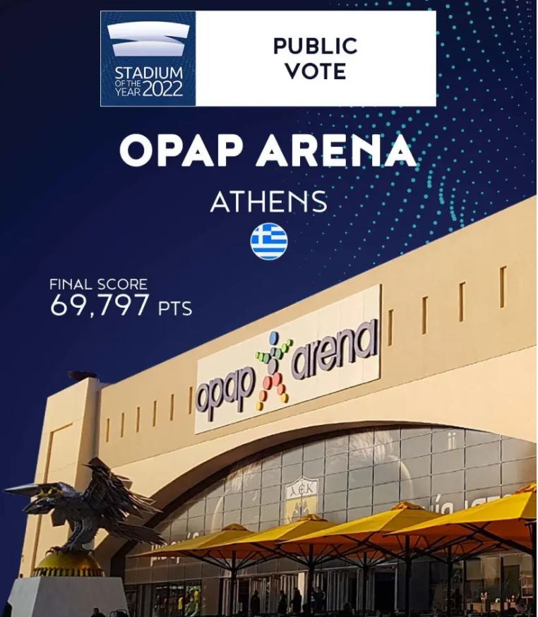OPAP Arena: Γήπεδο της χρονιάς για το 2022